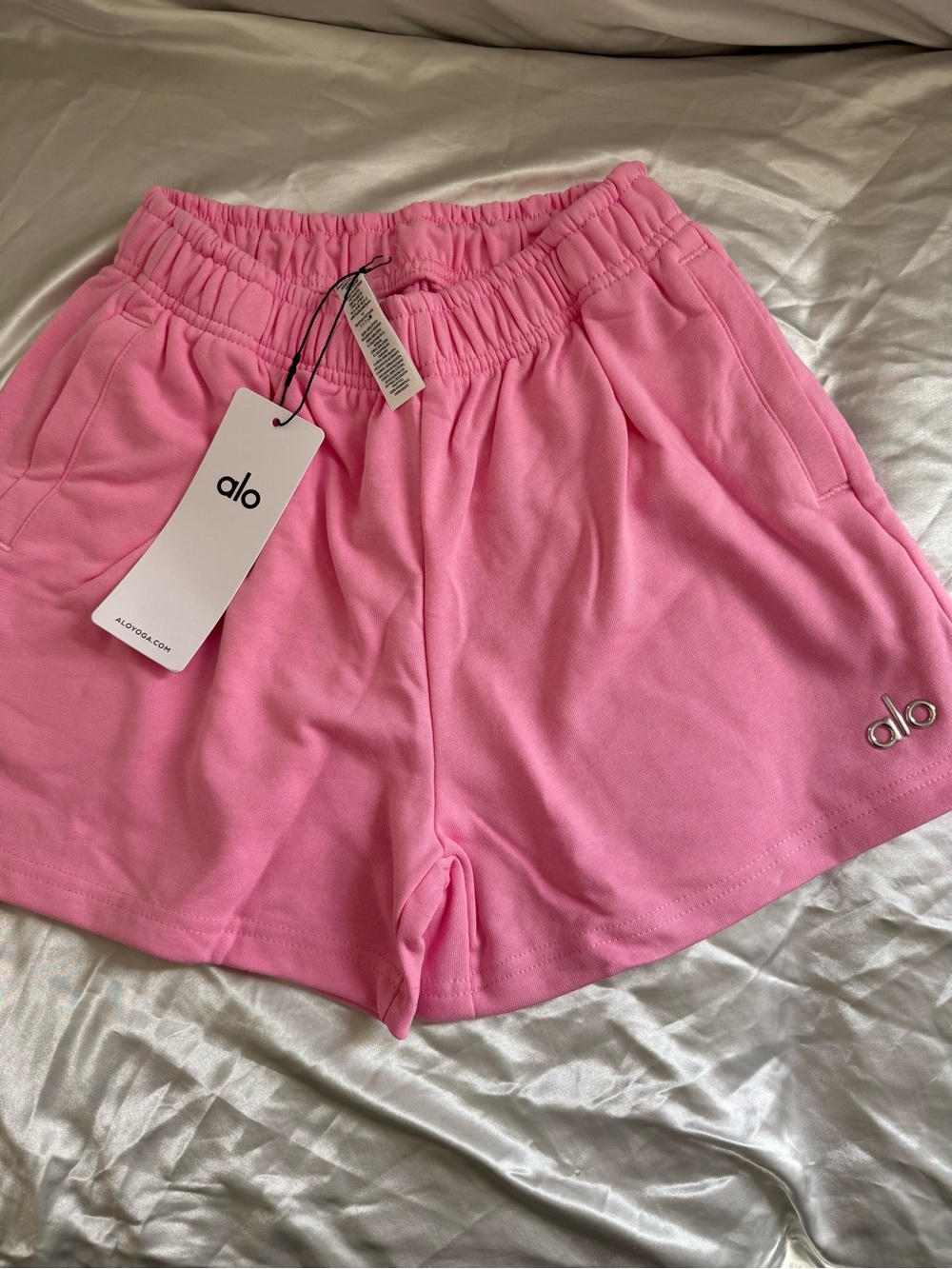 ALO Yoga Bubblegum Pink High-Rise Athletic Shorts